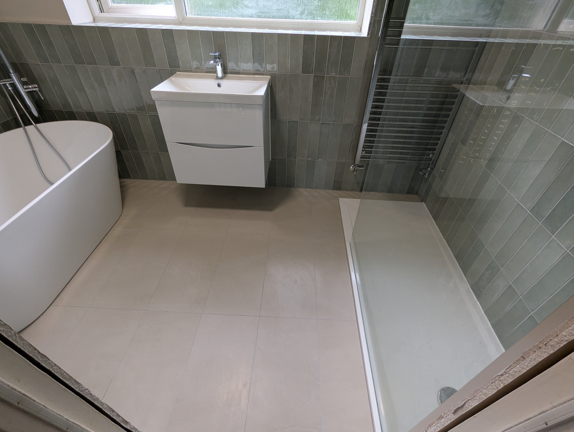 Sleek modern bathroom installation