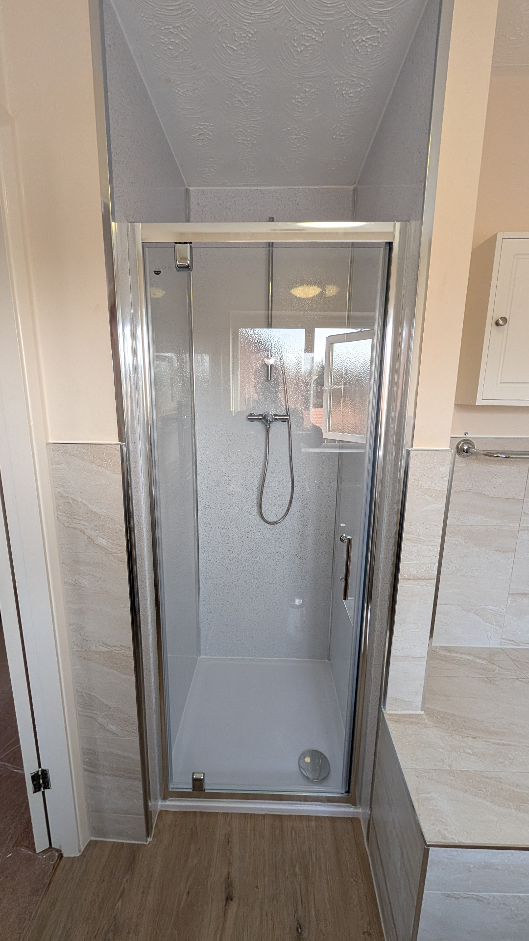 Glass shower enclosure installation