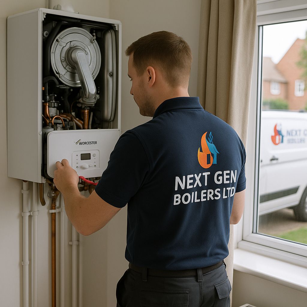 Central One engineer installing Worcester boiler
