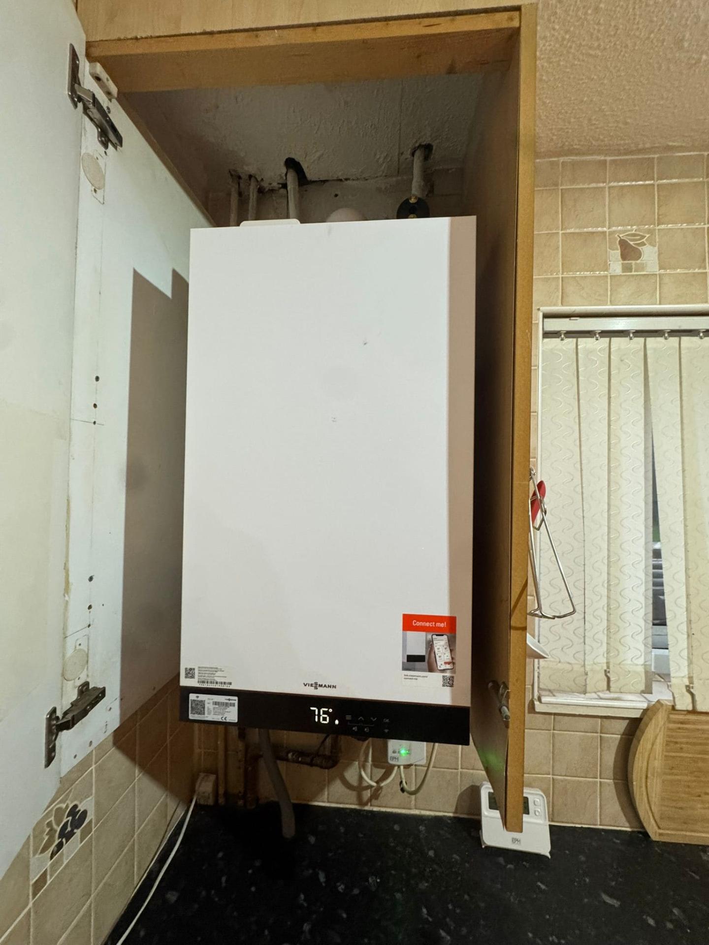 Viessmann combi boiler installation in a Nuneaton kitchen