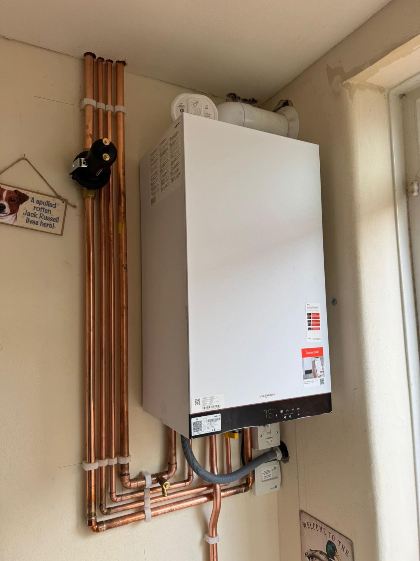 Viessmann boiler with professional copper pipework in Bedworth