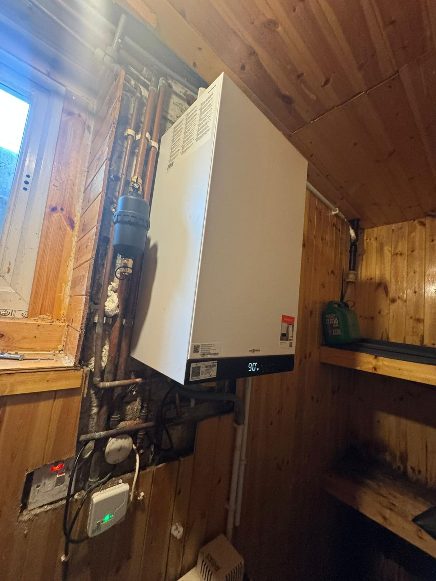 Viessmann boiler installed in outbuilding